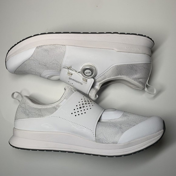 Shimano White Cycling Spinning Shoes IC3 SH-IC300W Woman EU Size 44 US 11.2 - Picture 4 of 13